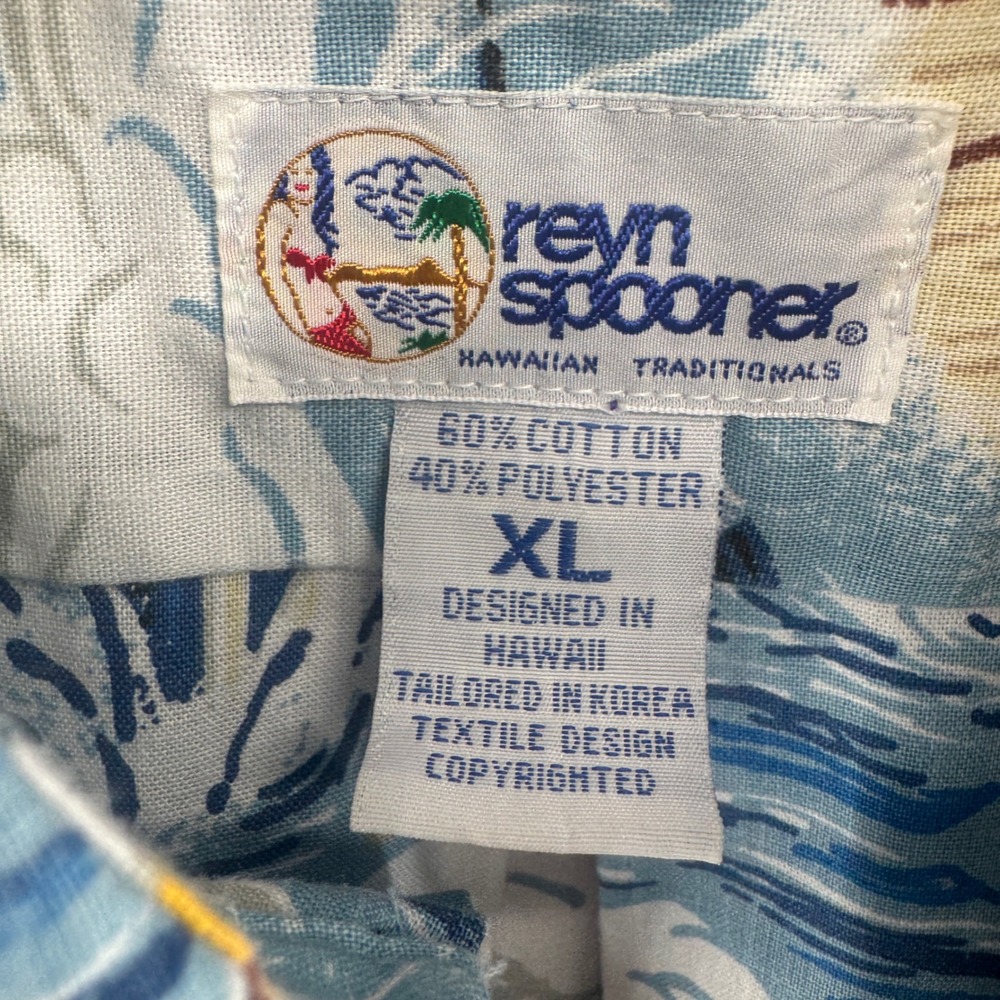Reyn Spooner Shirt Mens XL Santa Catalina Island Fishing Short Sleeve Button - Picture 6 of 10